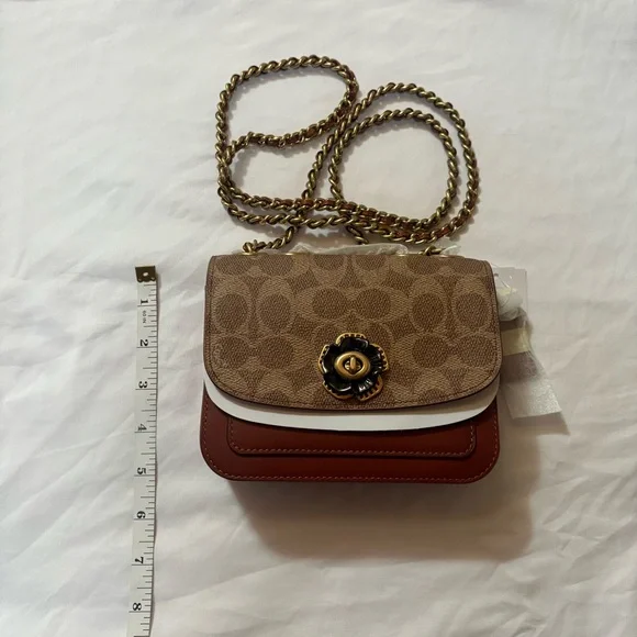 NWT COACH Madison Signature Coated Canvas Mini Shoulder Bag Crossbody Bag Brown - Picture 16 of 16